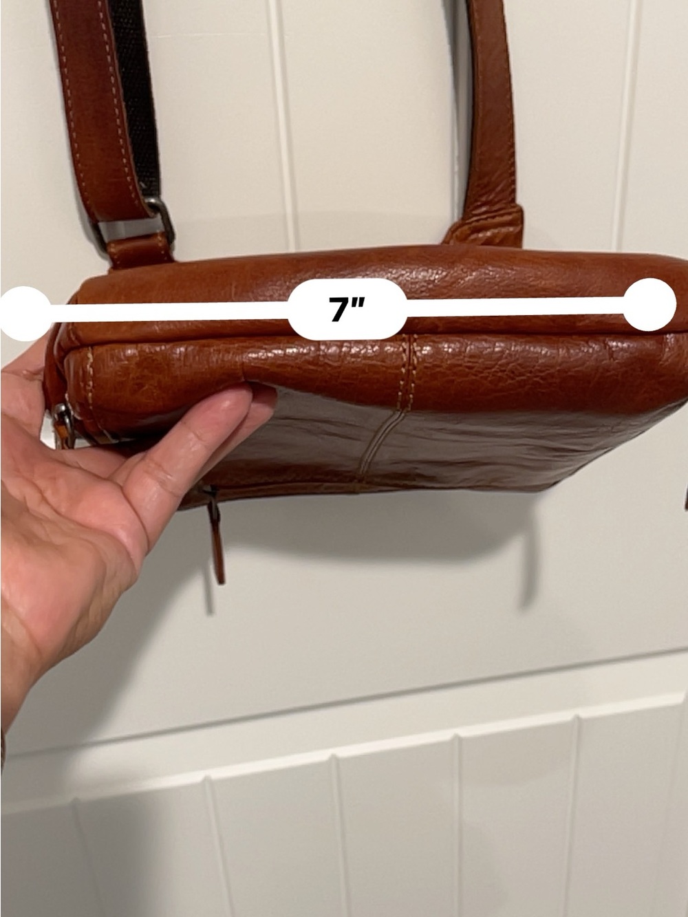 Jack George women brown leather crossbody bag. - Picture 14 of 14